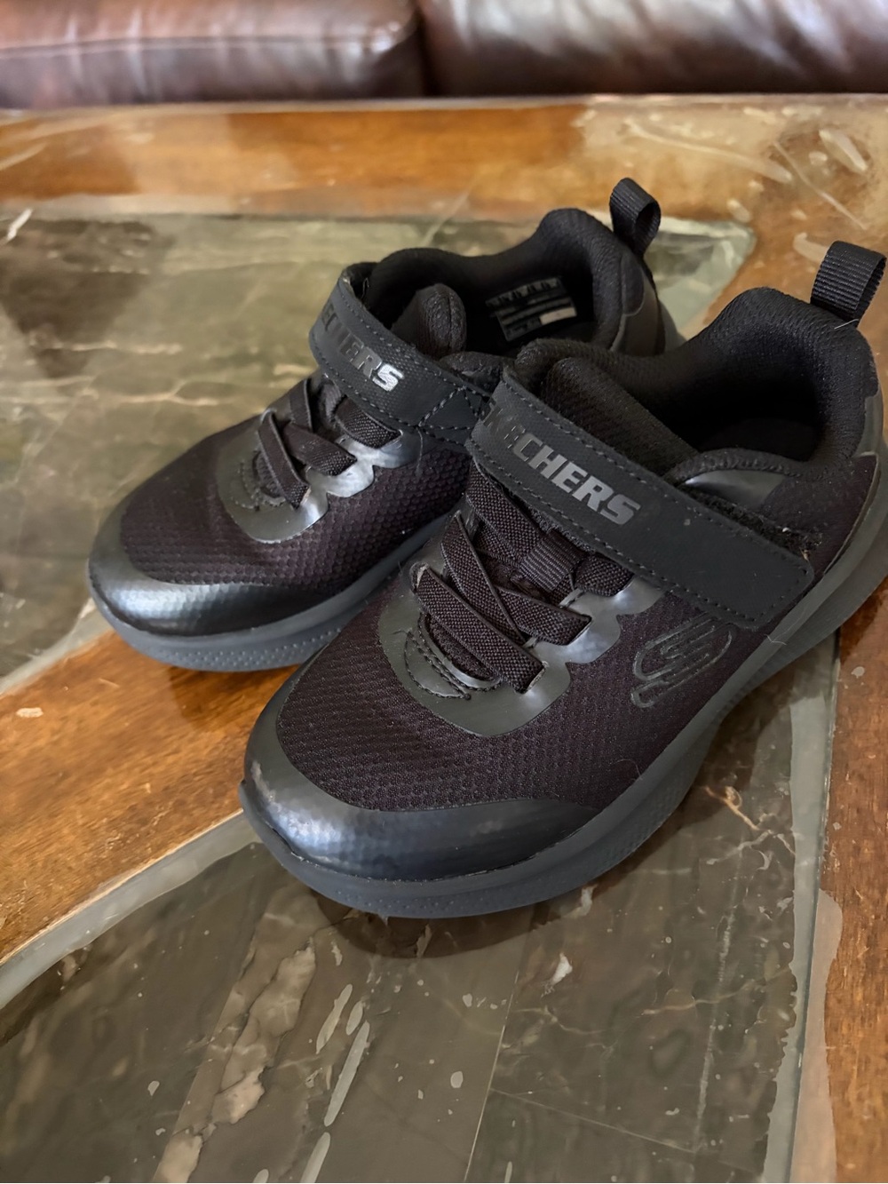 Skechers Kids Black Velcro Athletic Sneakers